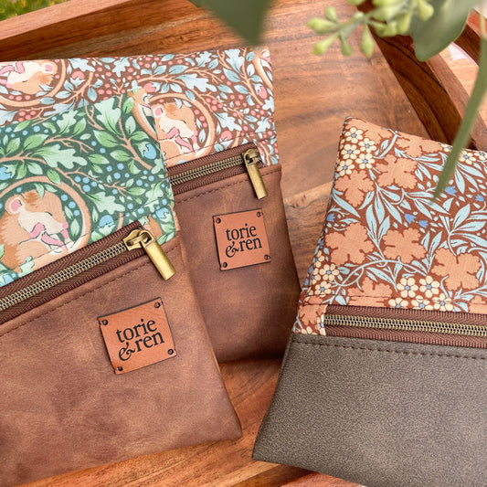 Diagonal Zipper Pouch Sample - Hibernation Slumbermouse Hazel