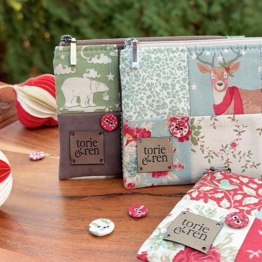 Patchwork Zipper Pouch Sample - Rare Tilda Merry Little Christmas
