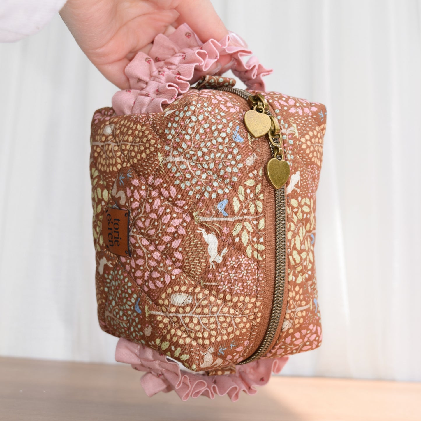 Small Premium Gracie Scrunch Box Bag Sample - Sanctuary in Caramel