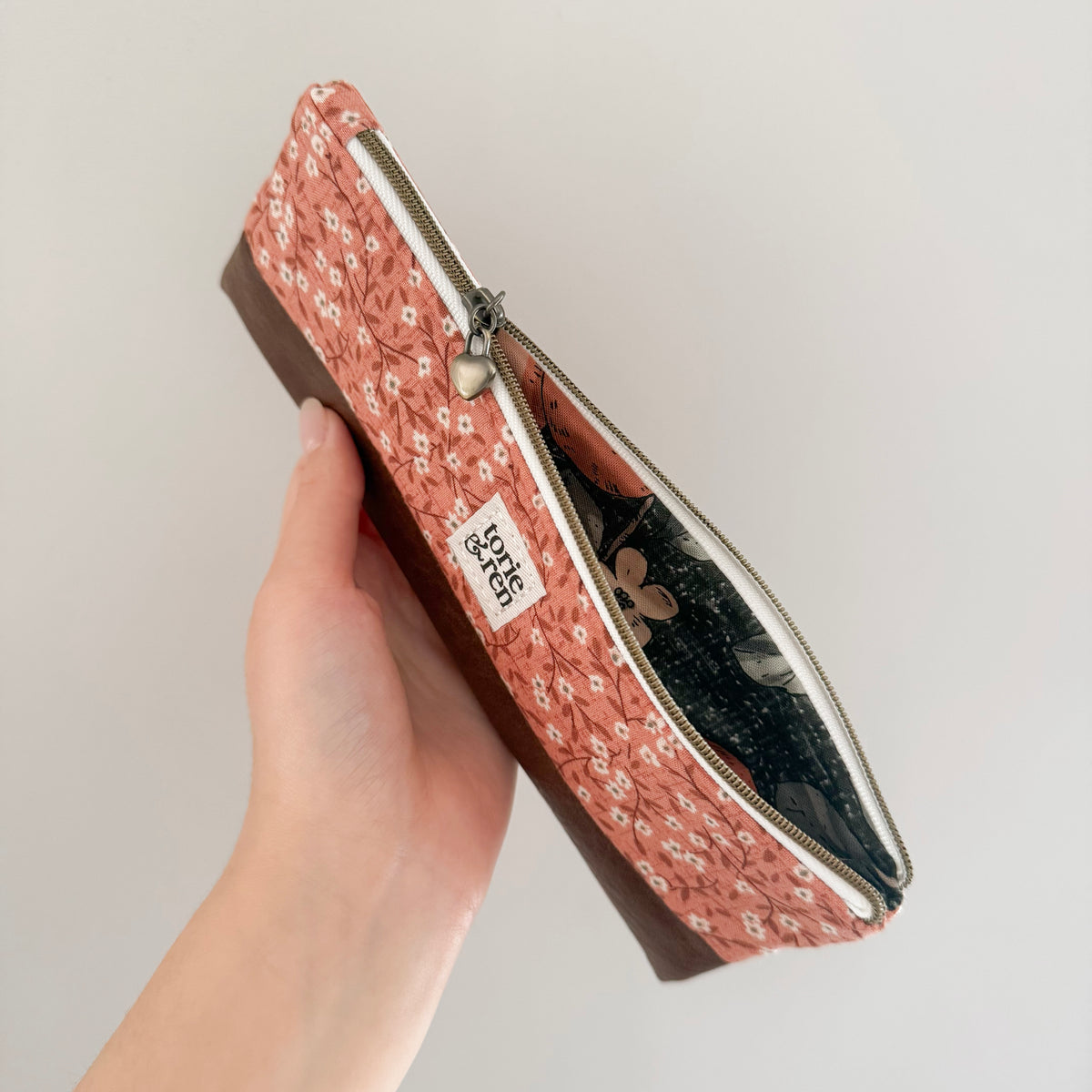 Pen Pal Pencil Case Sample - Klara Coral Ditsy Floral
