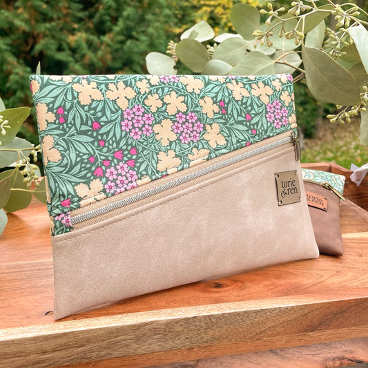 Diagonal Zipper Pouch Sample - Hibernation Autumnbloom Sage