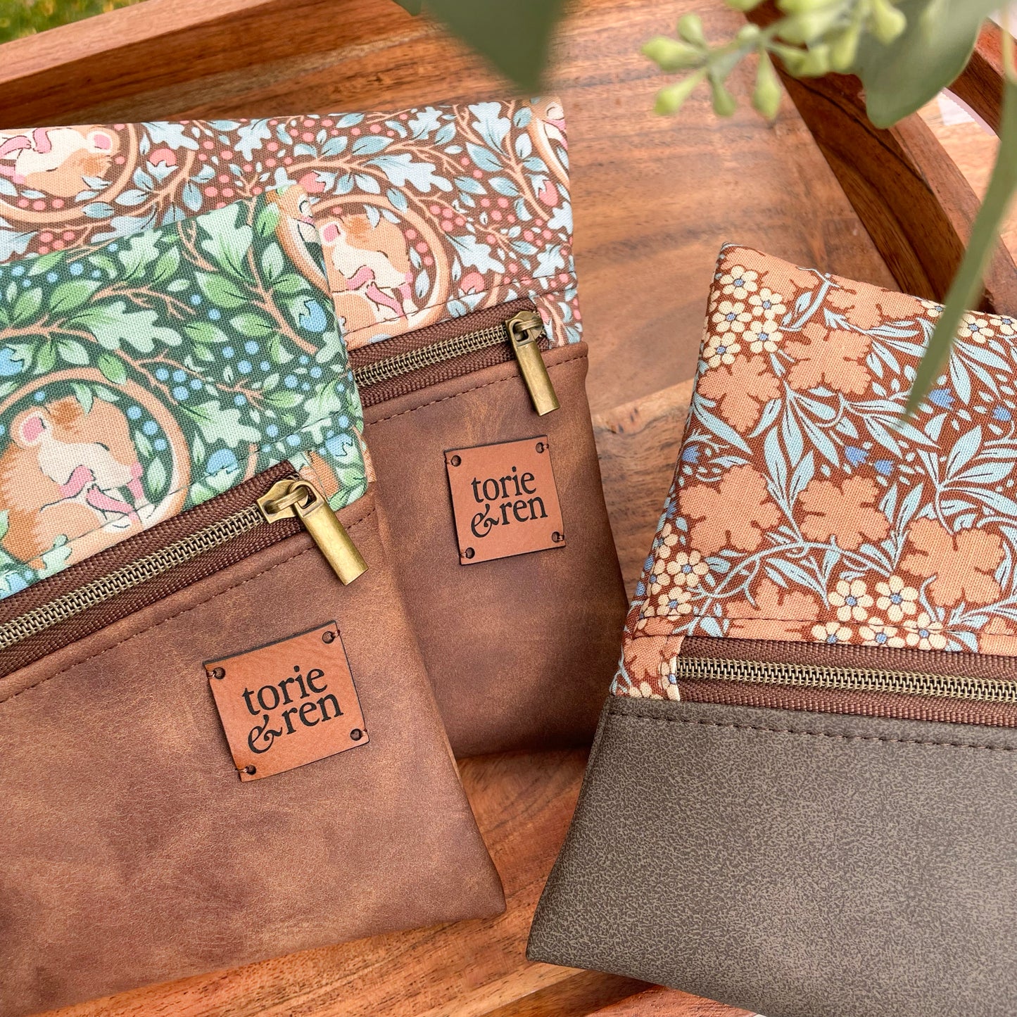 Diagonal Zipper Pouch Sample - Hibernation Slumbermouse Hazel