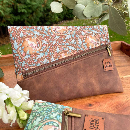 Diagonal Zipper Pouch Sample - Hibernation Slumbermouse Hazel