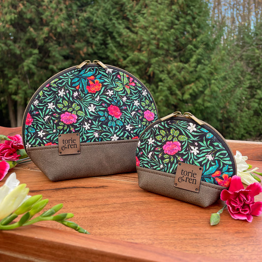 Mini Shell Zipper Bag 2 Piece Sample Set - Noir Small Victorian Rose