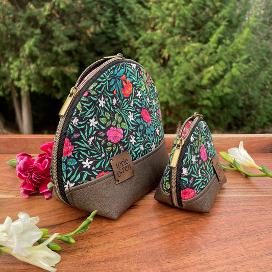 Mini Shell Zipper Bag 2 Piece Sample Set - Noir Small Victorian Rose