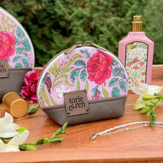 Mini Shell Zipper Bag 2 Piece Sample Set - Victorian Rose