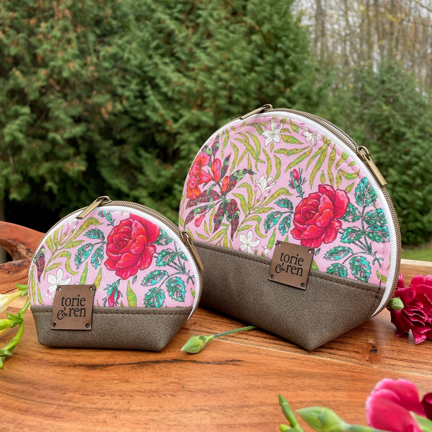Mini Shell Zipper Bag 2 Piece Sample Set - Victorian Rose