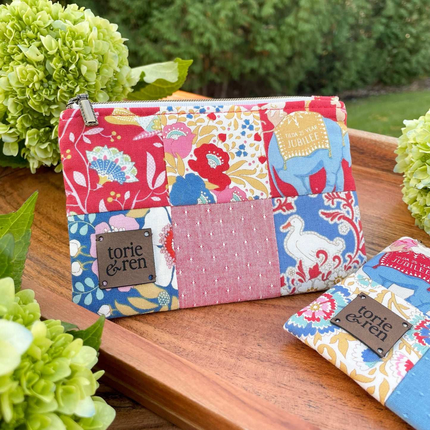 Patchwork Zipper Pouch Sample - Tilda 25th Jubilee Collection Red