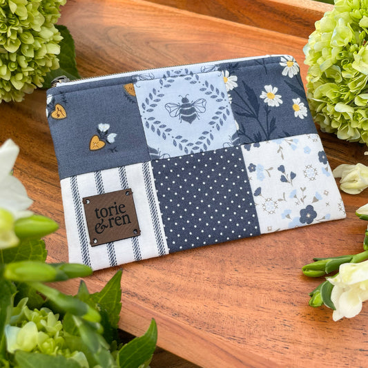 Patchwork Zipper Pouch Sample - Sun Drenched