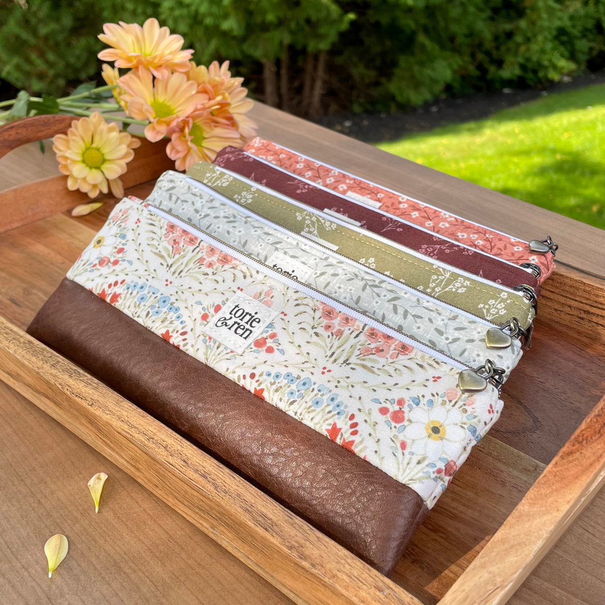 Pen Pal Pencil Case Sample - Klara Coral Ditsy Floral