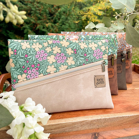 Diagonal Zipper Pouch Sample - Hibernation Autumnbloom Sage
